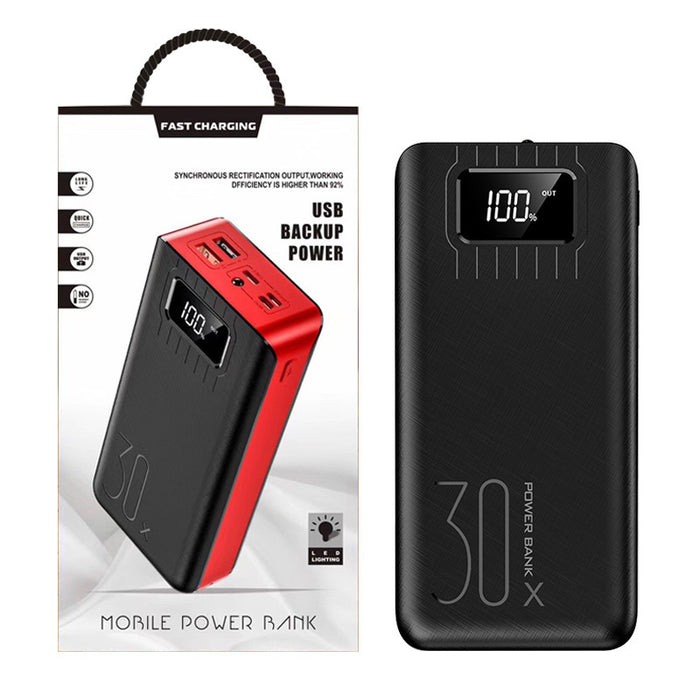 Large-capacity Power Bank 30000 MAh With Digital Display LED Light